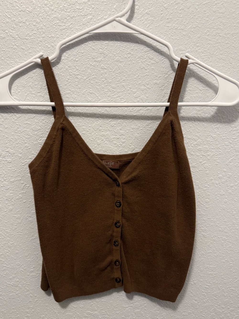 Velvet Brown Button-Front Knit Camisole
